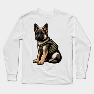 Tactical German Shepard Puppy Long Sleeve T-Shirt